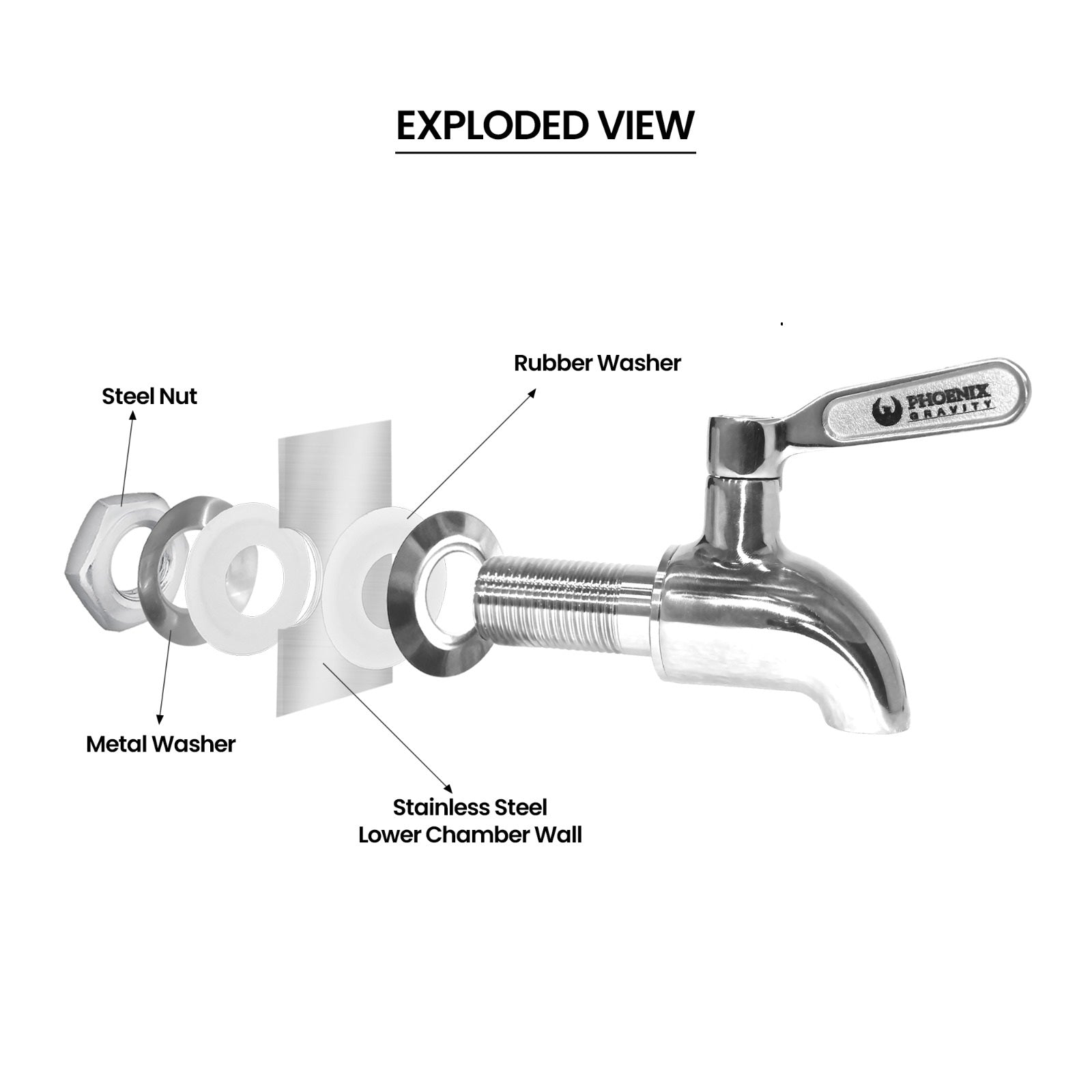 Phoenix Stainless Steel Gravity System Spigot